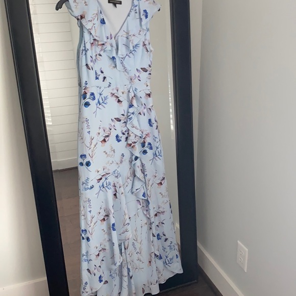 banana republic floral ruffle wrap maxi dress Banana Republic Floral Ruffle-Wrap Maxi Dress Size 10 new